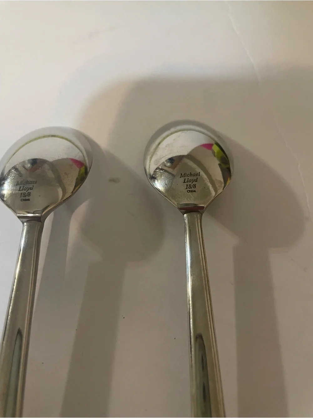2 Michael Lloyd Iced Tea Spoons Stainless Steel